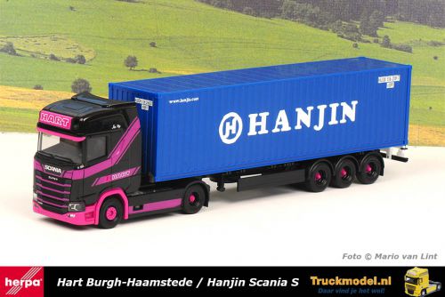 Herpa 313155 Hart Hanjin Scania S450 containertrailer