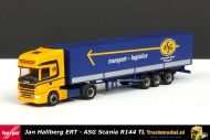 Herpa 243391 Jan Hallberg Helsingborg ERT ASG Scania huiftrailer