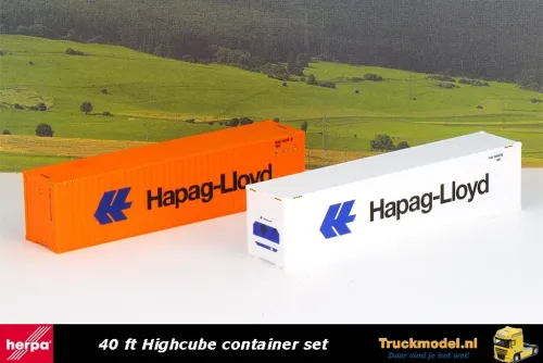 Herpa 076449-006 Hapag-Lloyd 40ft Highcube box en reefercontainer set