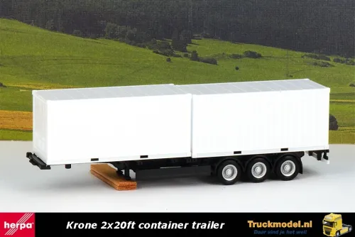 Herpa 076494-002 Krone 2x20ft box en reefer container oplegger