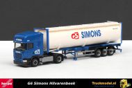 Herpa 1808 Ge Simons Scania Streamline Topline 40ft bulkcontainertrailer 