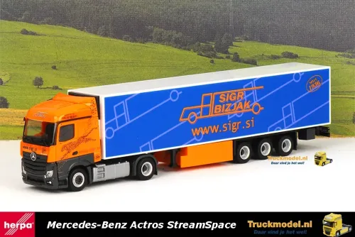 Herpa 303095 Sigr Bizjak Mercedes Actros StreamSpace koeltrailer