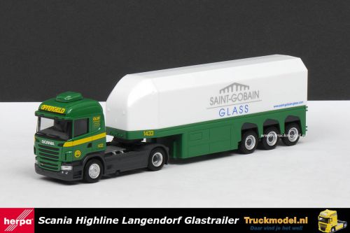 Herpa 303279 Offergeld Logistik Saint Gobain Scania R HL Glastransporter 