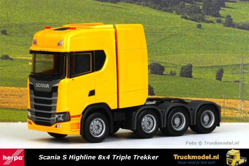 Herpa 308601-003 Scania S Highline 8x4 Triple Geel