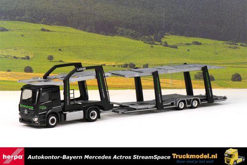 Herpa 313179 Autokontor-Bayern Mercedes Actros StreamSpace Eurolohr autotransporter