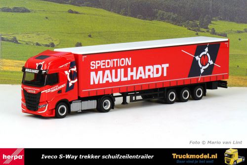 Herpa 313506 Spedition M.Maulhardt Iveco S-Way trekker schuifzeiltrailer