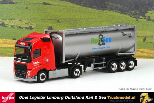 Herpa 313841 Obel Logistik Volvo FH04 30ft kipper bulkcontainer trailer