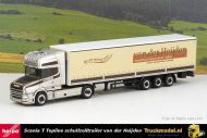 Herpa 314688 Van Der Heijden Boxtel NL Scania T Topline schuifzeil borden oplegger