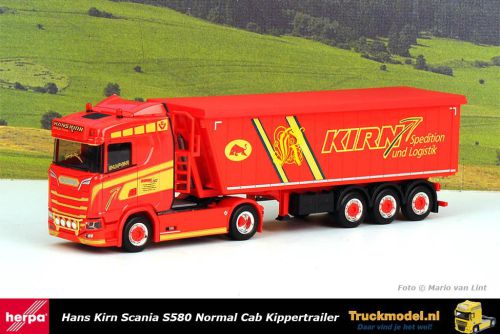 Herpa 314732 Hans Kirn Scania S580 Normal Cab Volume kippertrailer