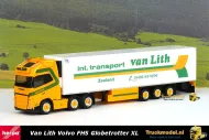 Herpa 315456 van Lith Volvo FH5 Globetrotter XL voorloopas trekker koeltrailer