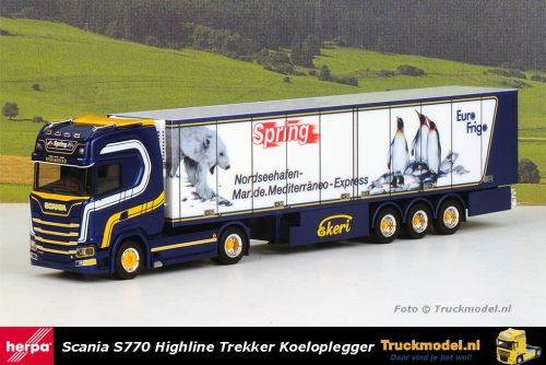 Herpa 315586 Spring CH Scania S770 Highline trekker koeltrailer