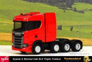 Herpa 315753 Scania S Normal Cab 8x4 Triple Trekker Rood