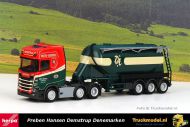 Herpa 316293 Preben Hansen DK Scania S Highline Onderlosser Bulkoplegger