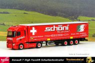 Herpa 316446 Schoni CH Renault T Facelift Huckepack schuifzeiloplegger