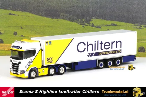 Herpa 316712 Chiltern Distribution LTD Scania S Highline koeltrailer