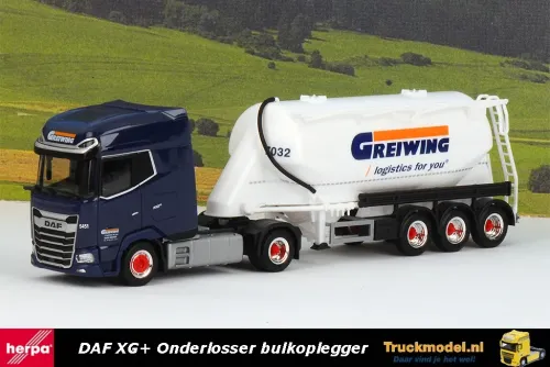 Herpa 316811 Greiwing Logistics DAF XG+ Onderlosser bulkoplegger