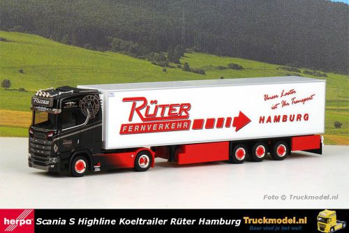 Herpa 950855 Ruter Fernverkehr Scania 660 S Highline koeltrailer