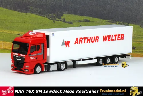 Herpa 955607 Arthur Welter MAN TGX GM Lowdeck mega koeltrailer